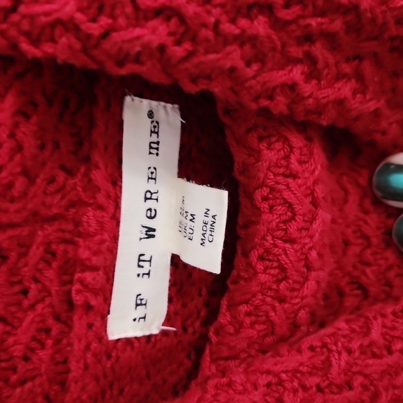 IF IT WERE ME Womans Long Knit Cow Neck Sweater Size Medium - Picture 2 of 5